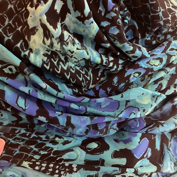 Miraclesuit One Piece Swimsuit padded cups Blue Shimmer Off the Scales sz 10 - Picture 2 of 9